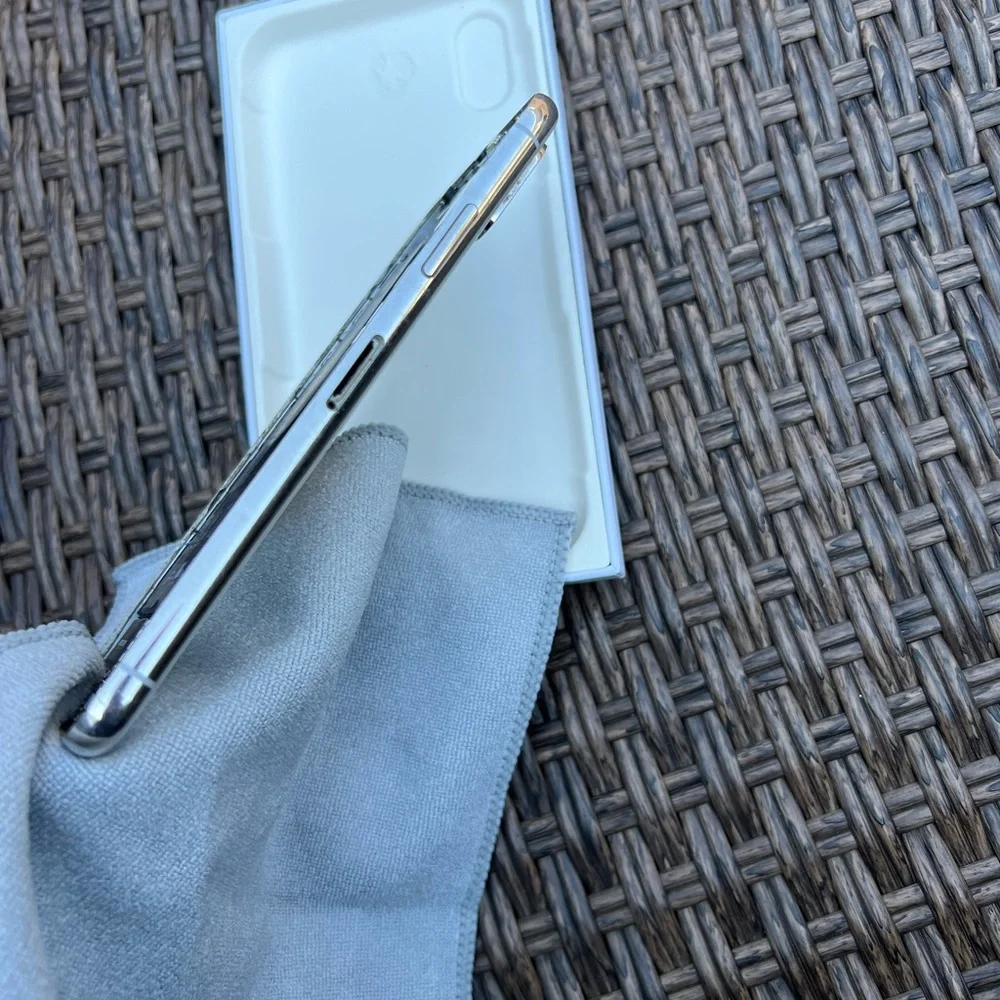 iPhone XS Silver Frame Housing Replacement Apple OEM- Good Condition Small Parts